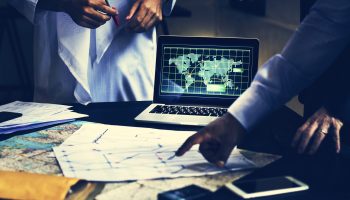 Transportation map planning meeting team